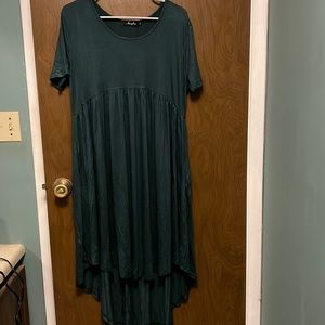 NWT Amzplus green short sleeved high low dress size XL